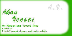 akos vecsei business card