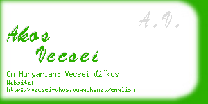 akos vecsei business card